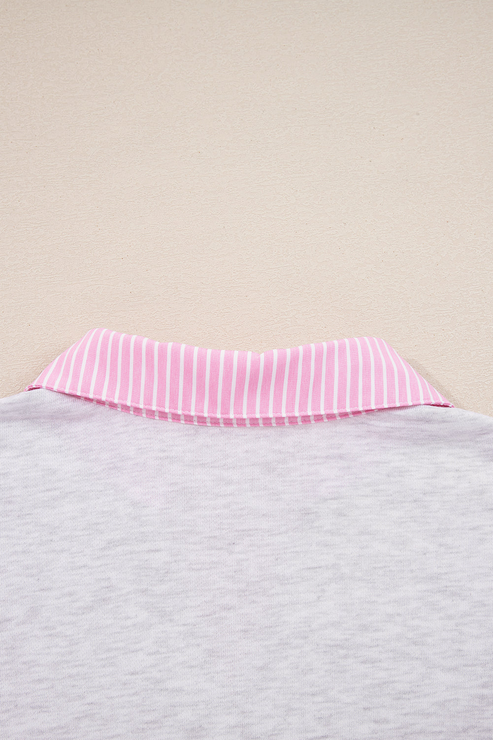 Contrasted Trim Frilled Collar Drop Shoulder Pullover Drawstring Pant Set