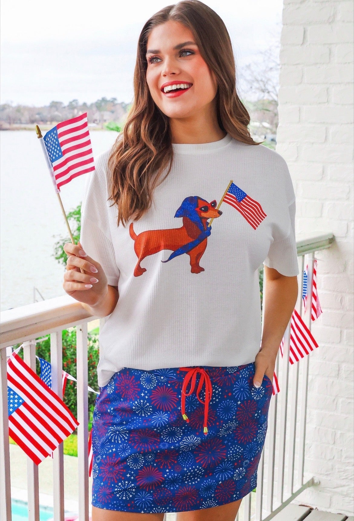 Preorder - Patriotic Pup Waffle Tee
