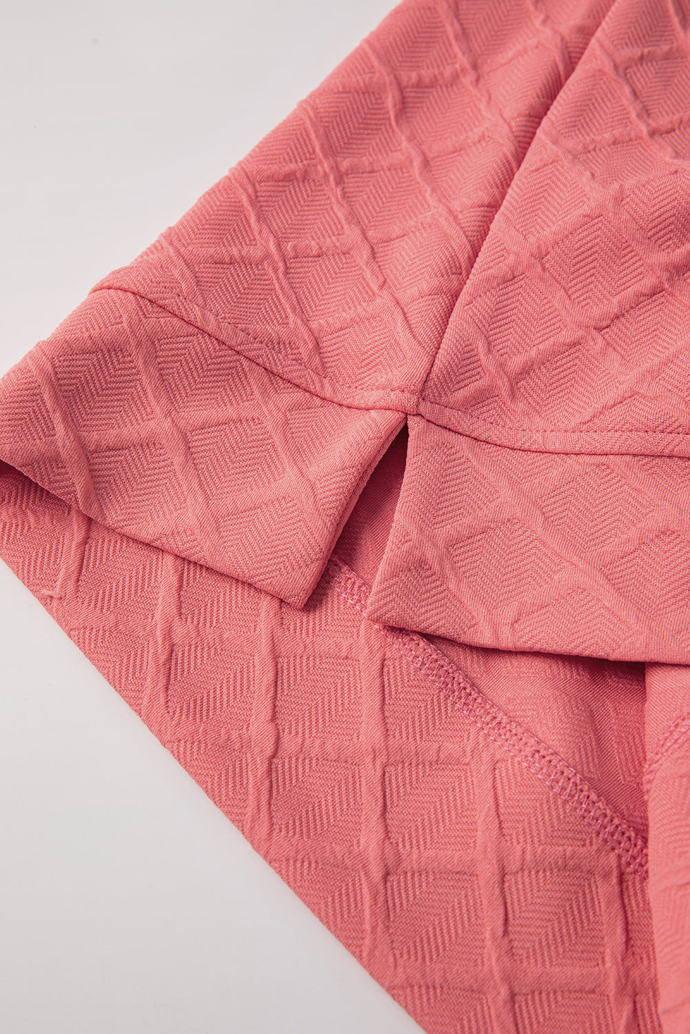 Checkered Textured Tee and Drawstring Shorts