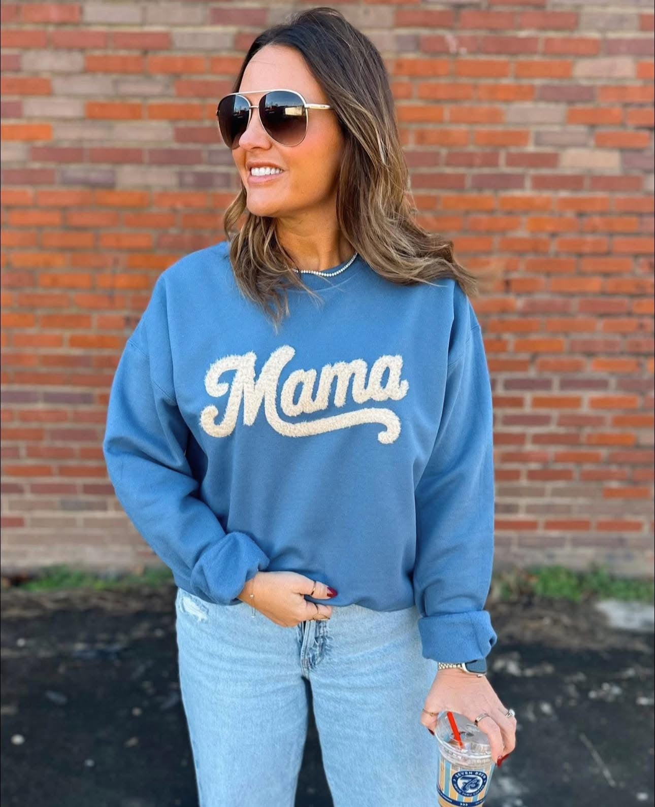 Fluffy Mama Patch Crewneck