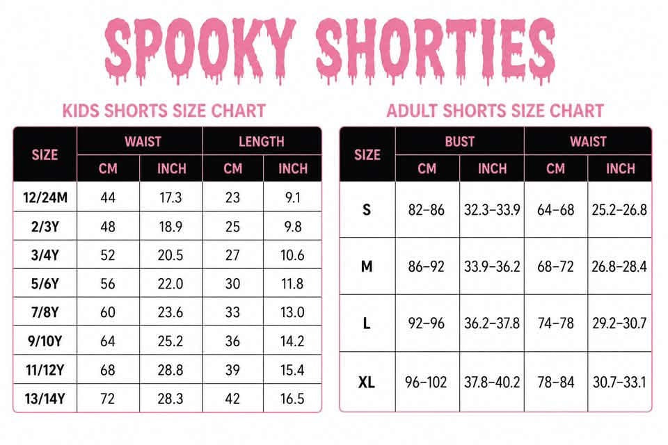 Spooky Shorties Kids PreOrder - Closes 7/3