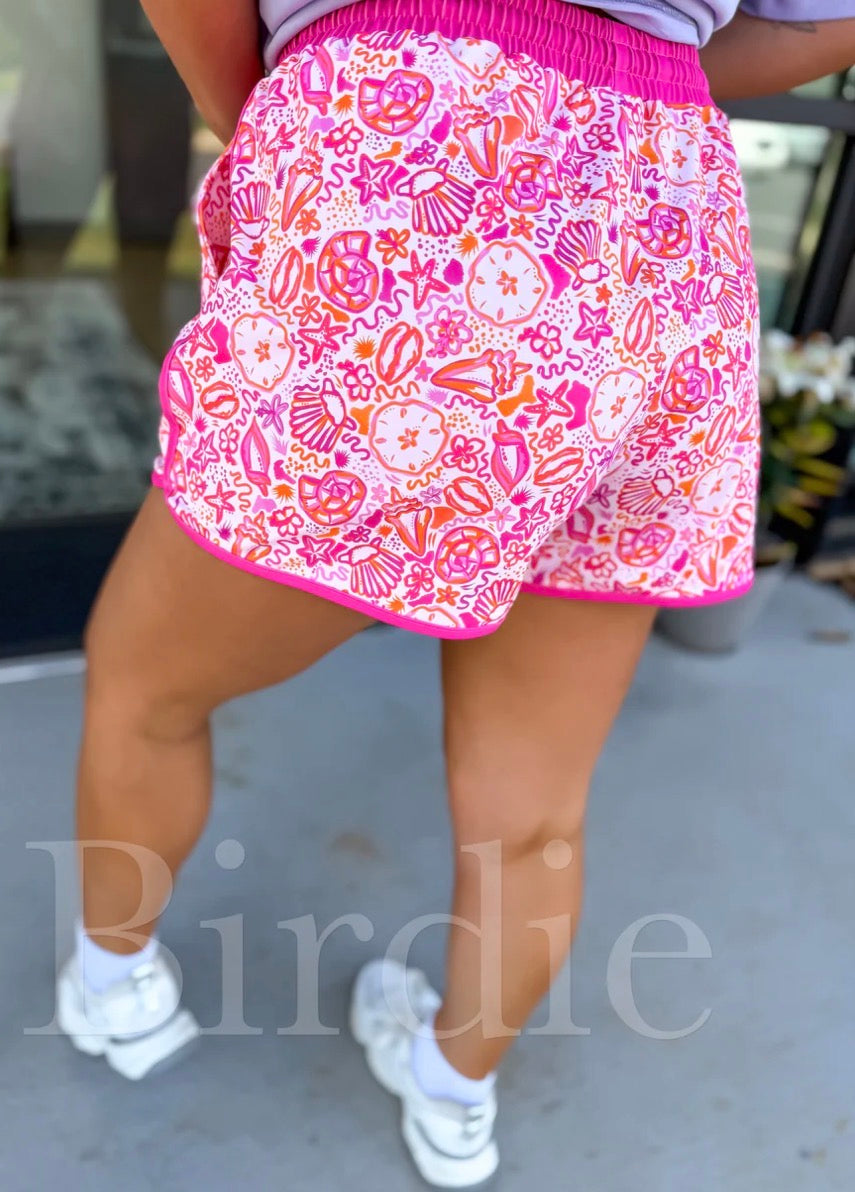 Sandy Pink Dreams Active Shorts
