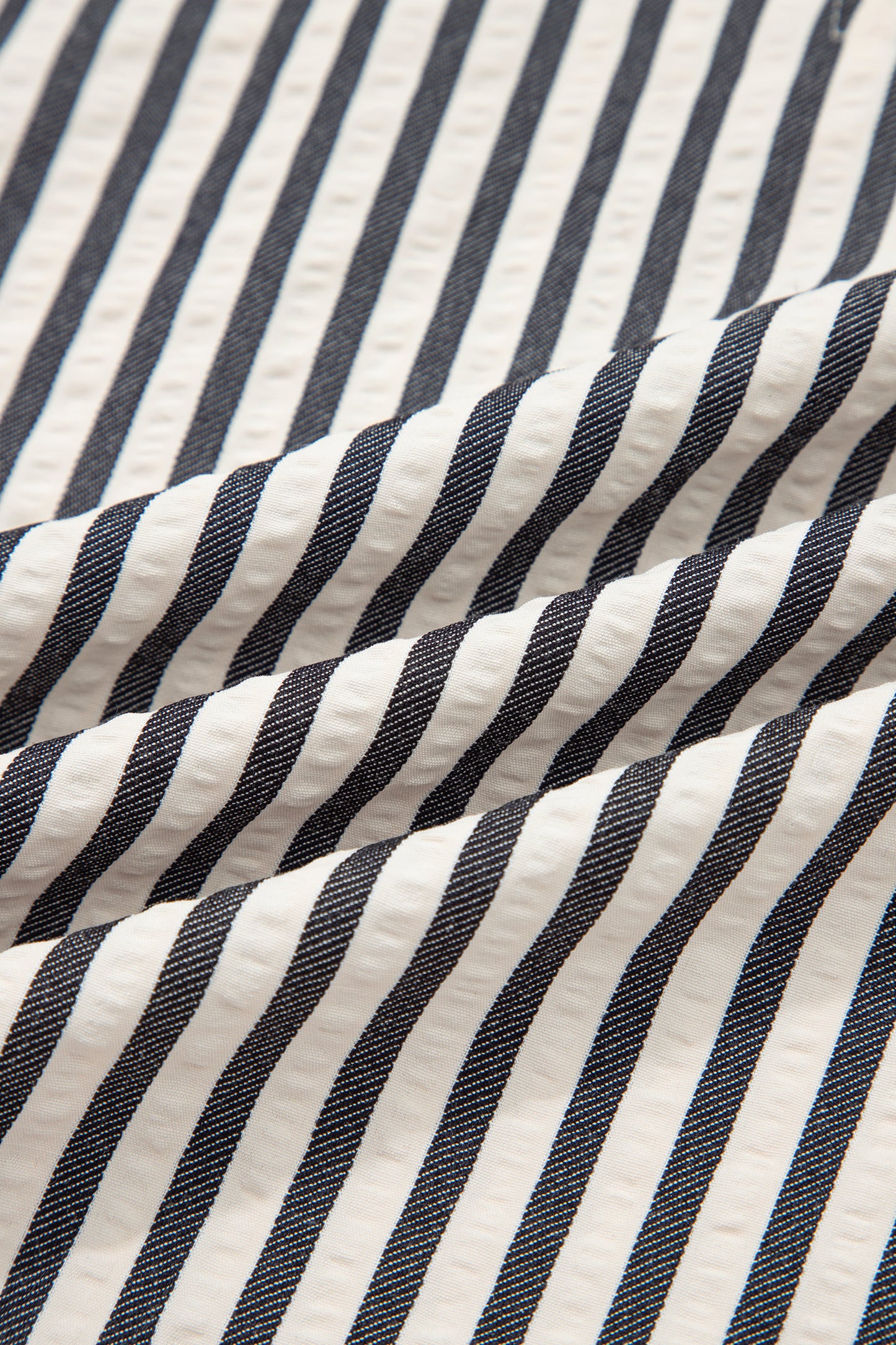 Black Stripe Polo Collar Half Zip Short Puff Sleeve Blouse