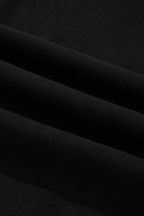 Black Elastic Waist Ruffled Tiered Flared Denim Maxi Skirt