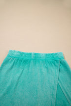 Phalaenopsis 2 Pieces Mineral Wash Cotton Tank Top Lined Split Skirt Set
