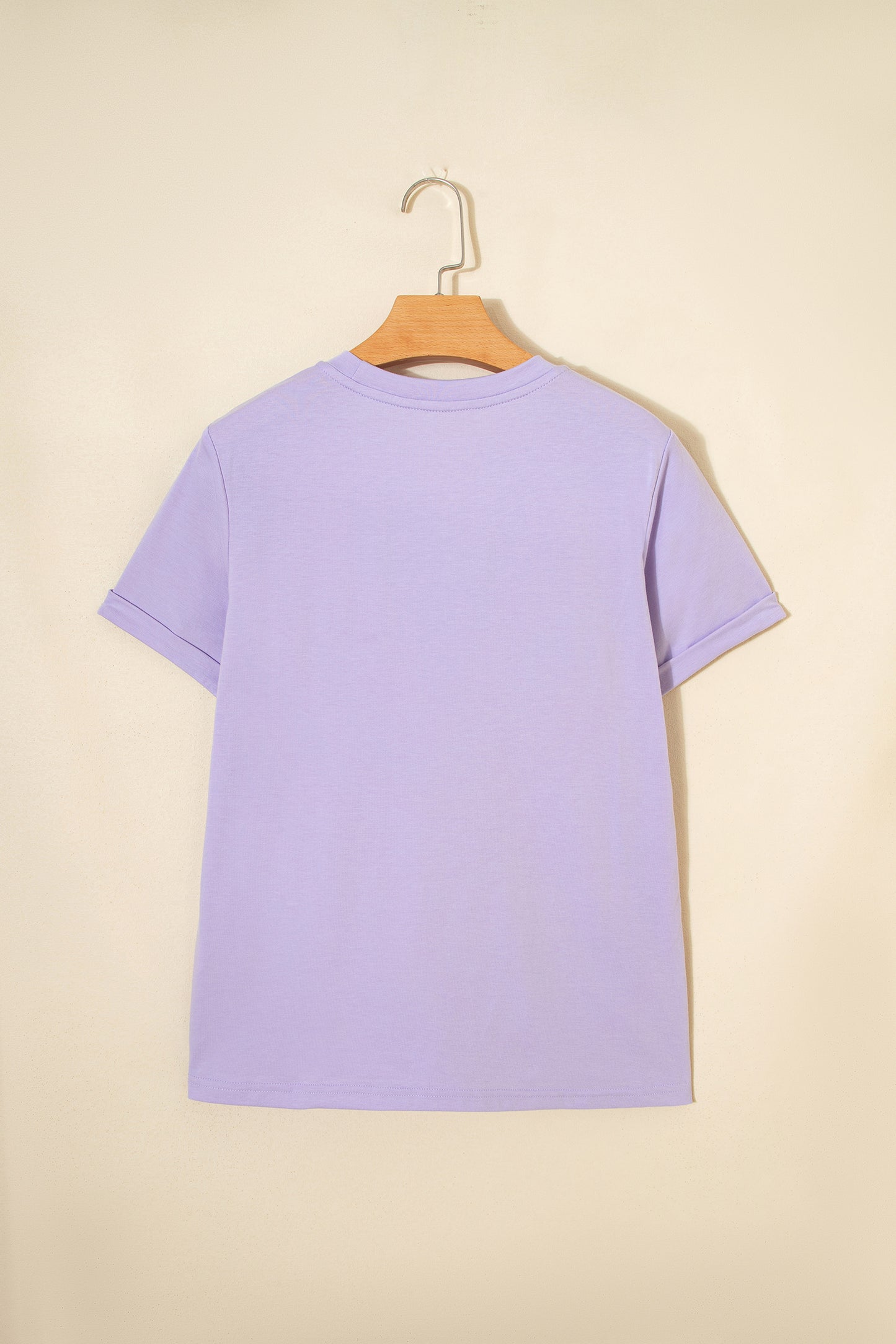 Casual Plain Crew Neck Tee