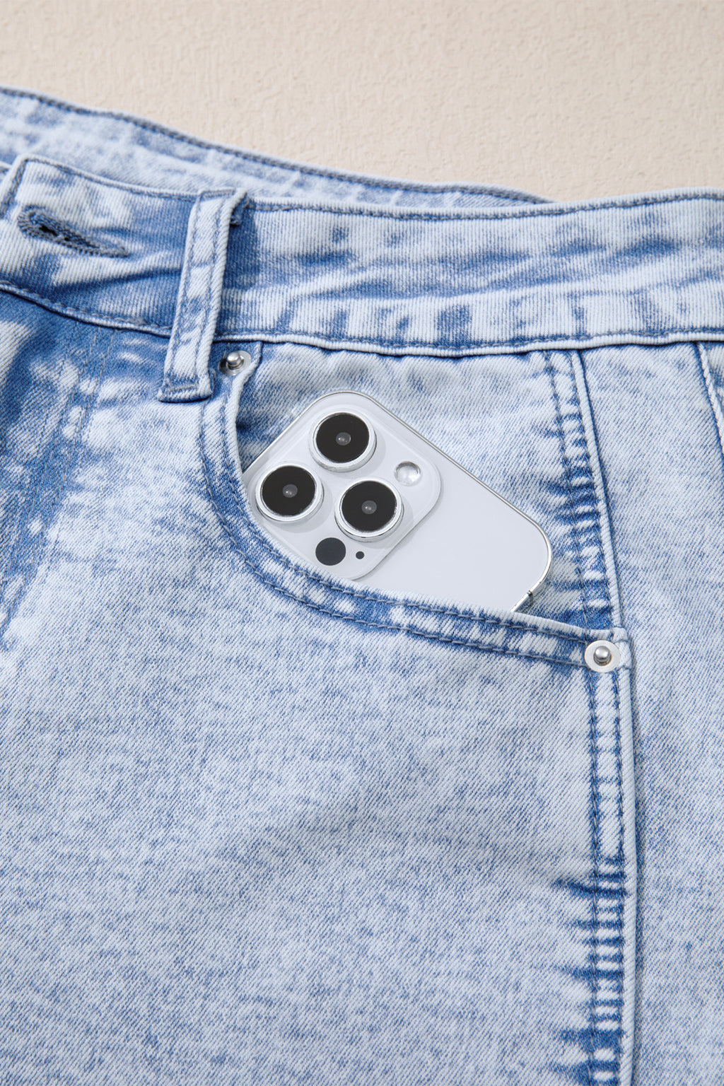 Beau Blue Light Washed Pull On Barrel Jeans