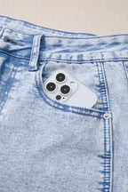 Beau Blue Light Washed Pull On Barrel Jeans