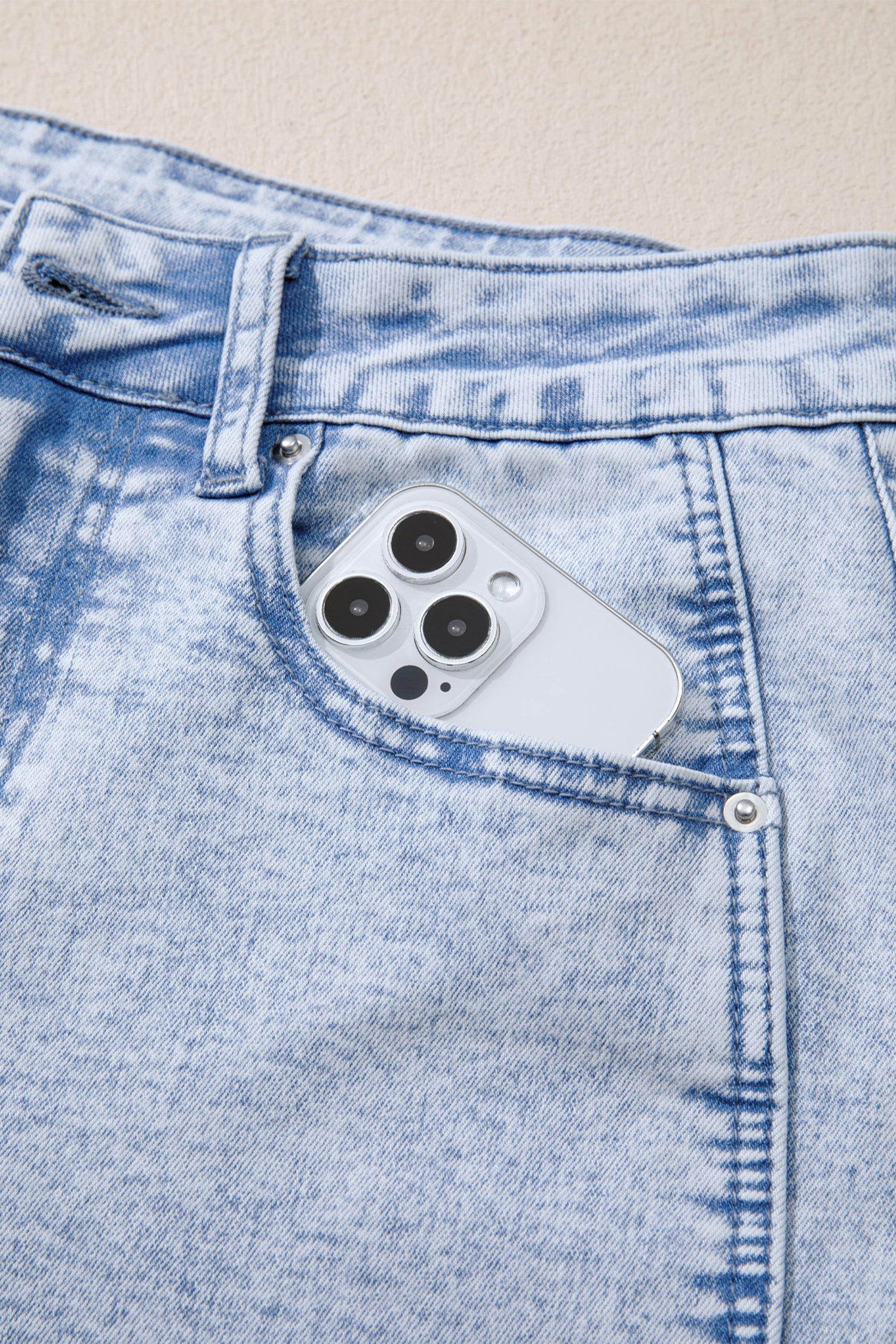 Beau Blue Light Washed Pull On Barrel Jeans