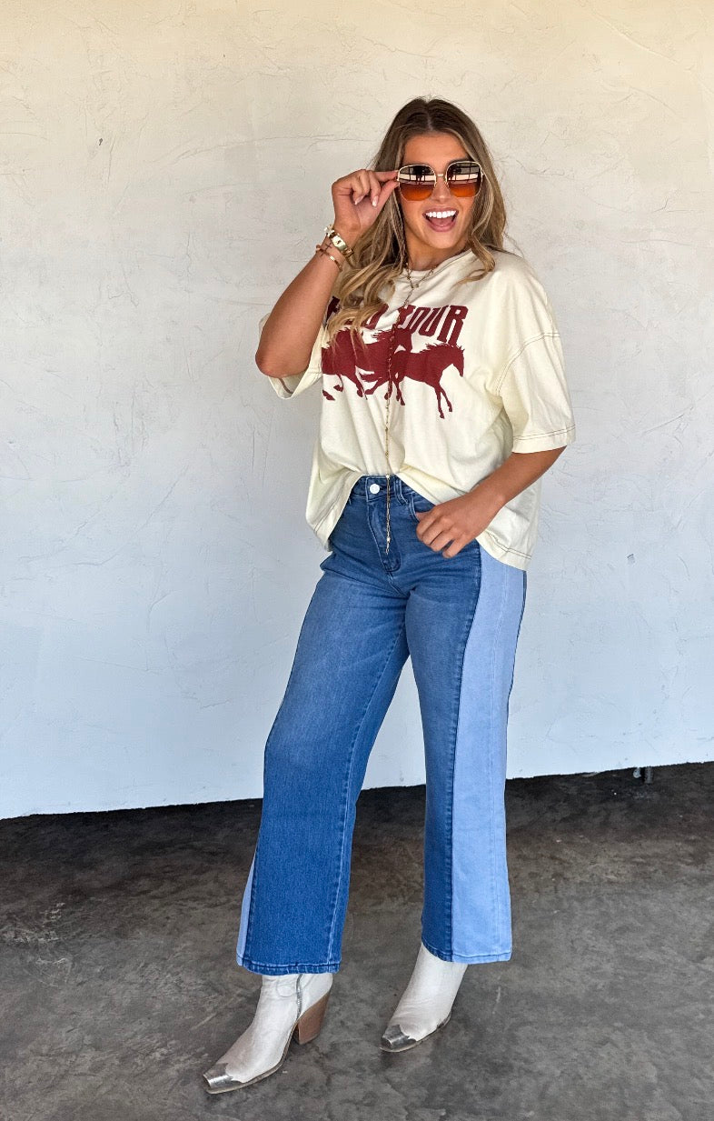 Preorder - Two Tone Denim Jeans