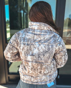 Reversible Puffer Jacket in Dark Camo
