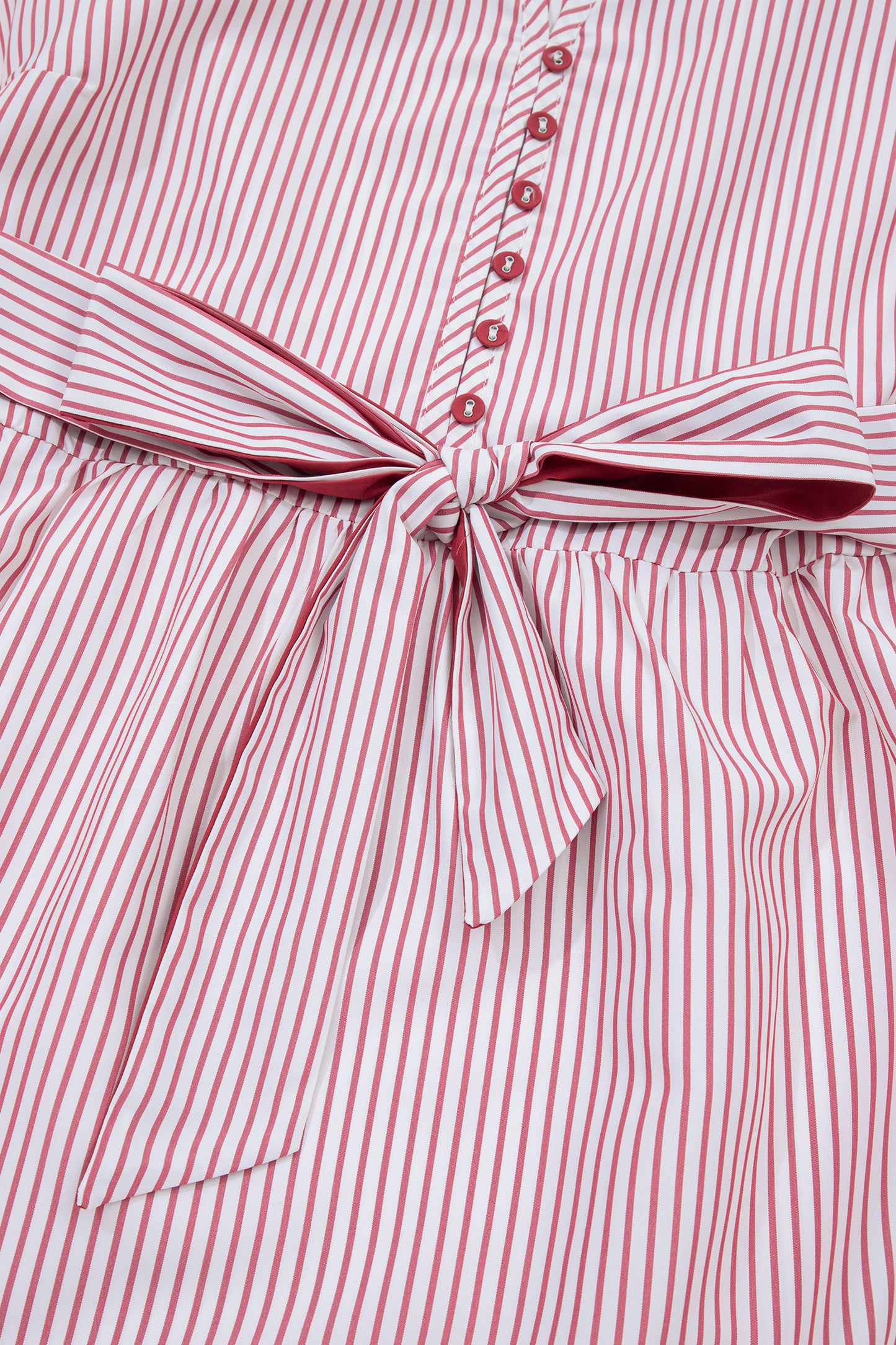 Red Stripe Plus Size Ruffled Hem Pinstriped Midi Dress