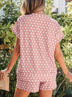 Pink Polka Dot Print Short Set