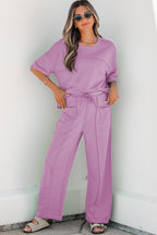 Drop Shoulder Boxy Tee and Barrel Pants Set