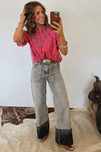 Stripe Ruffled Short Puff Sleeve Button Front Blouse