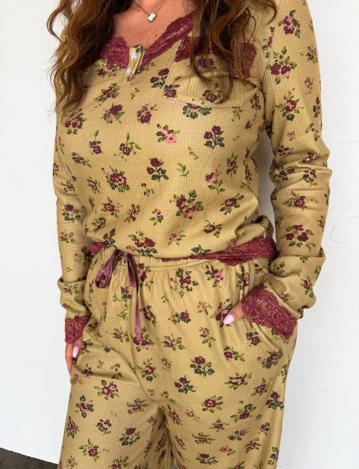 Preorder: Floral & Lace Waffle PJs