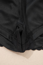 Frilled Elastic Waist Lace Trim Boho Ruffled Shorts Plus
