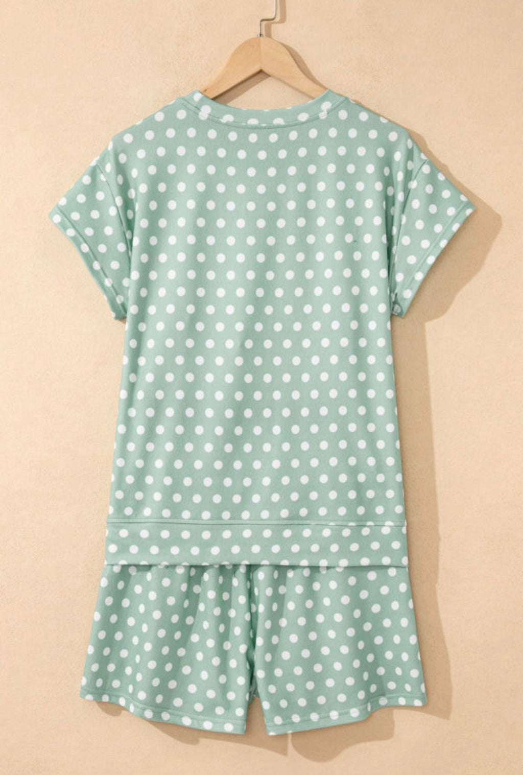 Green Polka Dot Print Short Set