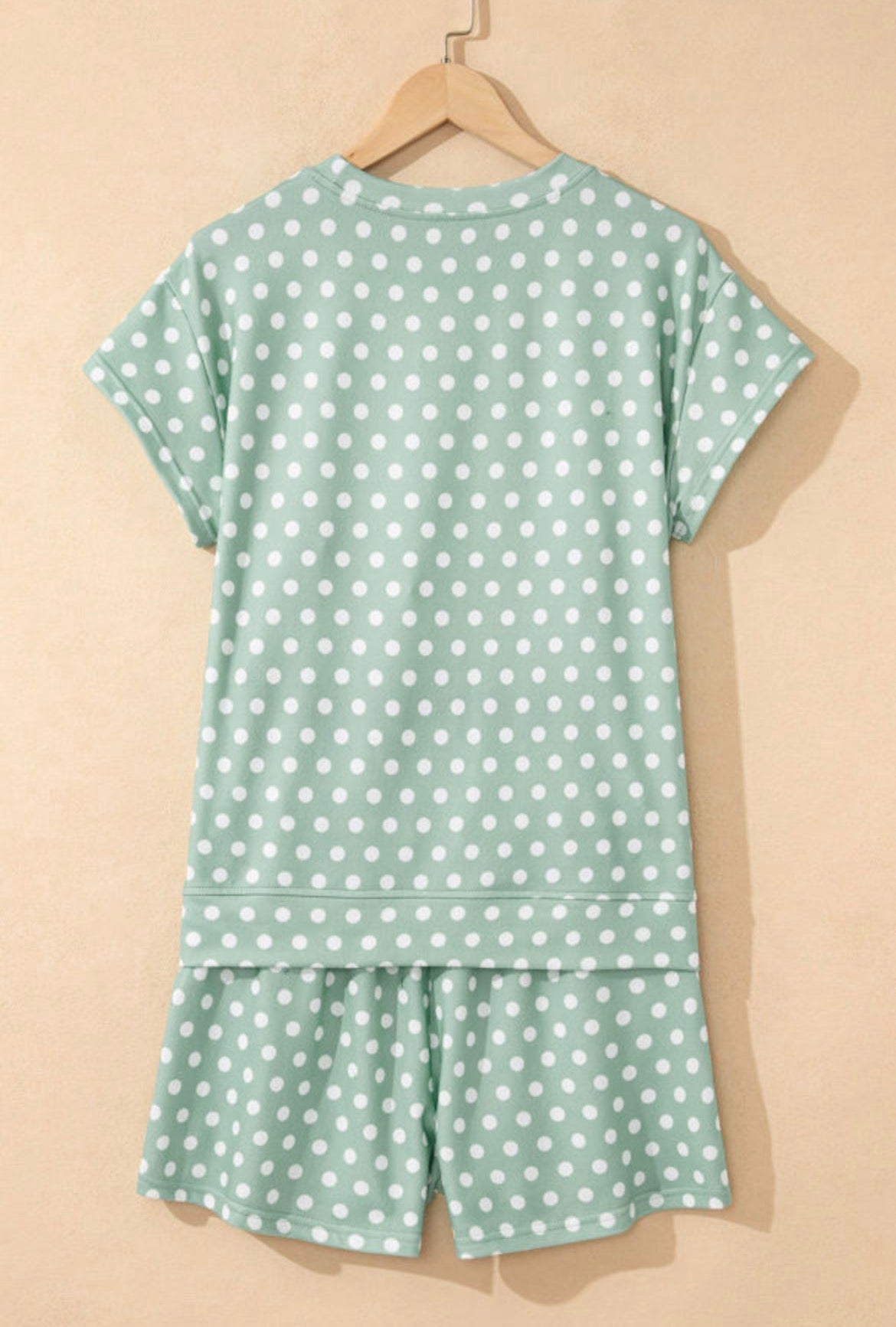 Green Polka Dot Print Short Set