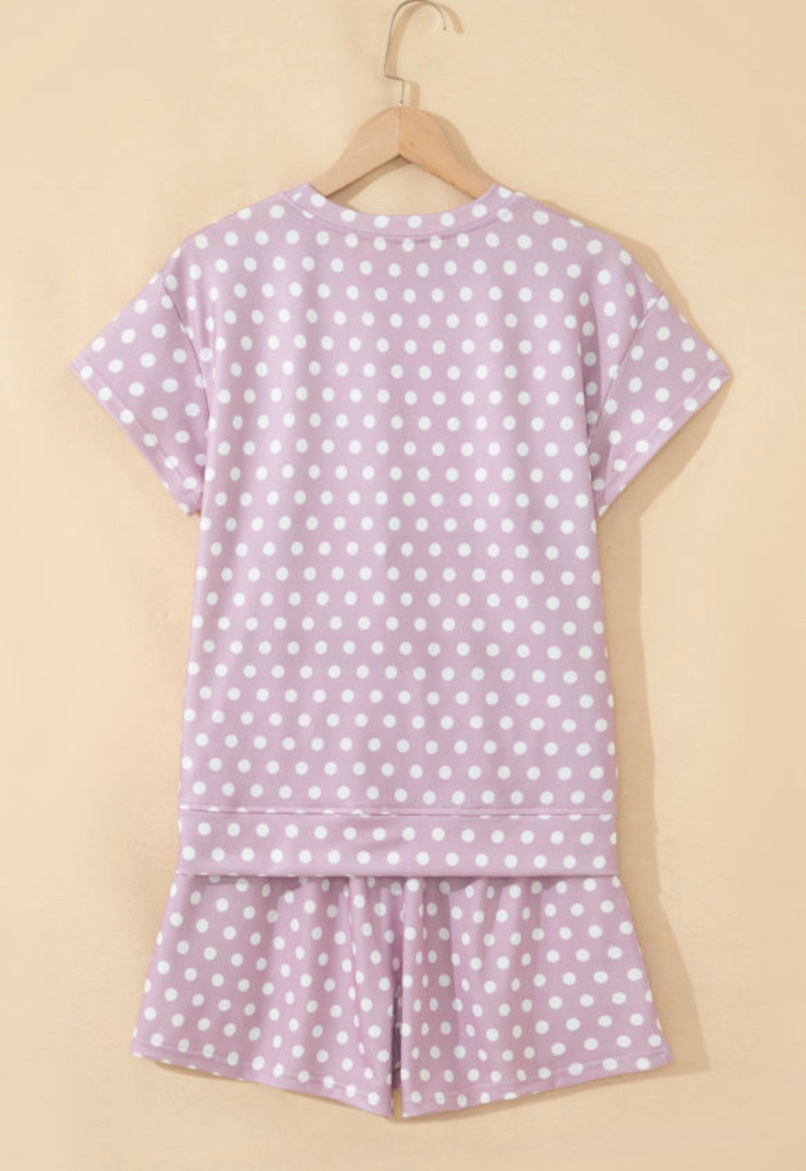 Purple Polka Dot Print Short Set