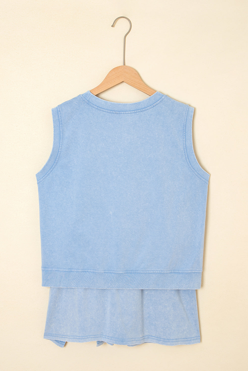Phalaenopsis 2 Pieces Mineral Wash Cotton Tank Top Lined Split Skirt Set