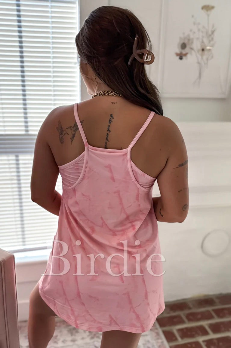 Pink Camo dress with built in bra