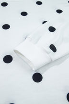 Red Polka Dot Raw Hem Relaxed Pullover Loose Skort Two Piece Set