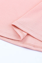 White Dotty Mesh Ruffle Sleeve Ribbed Knit Top