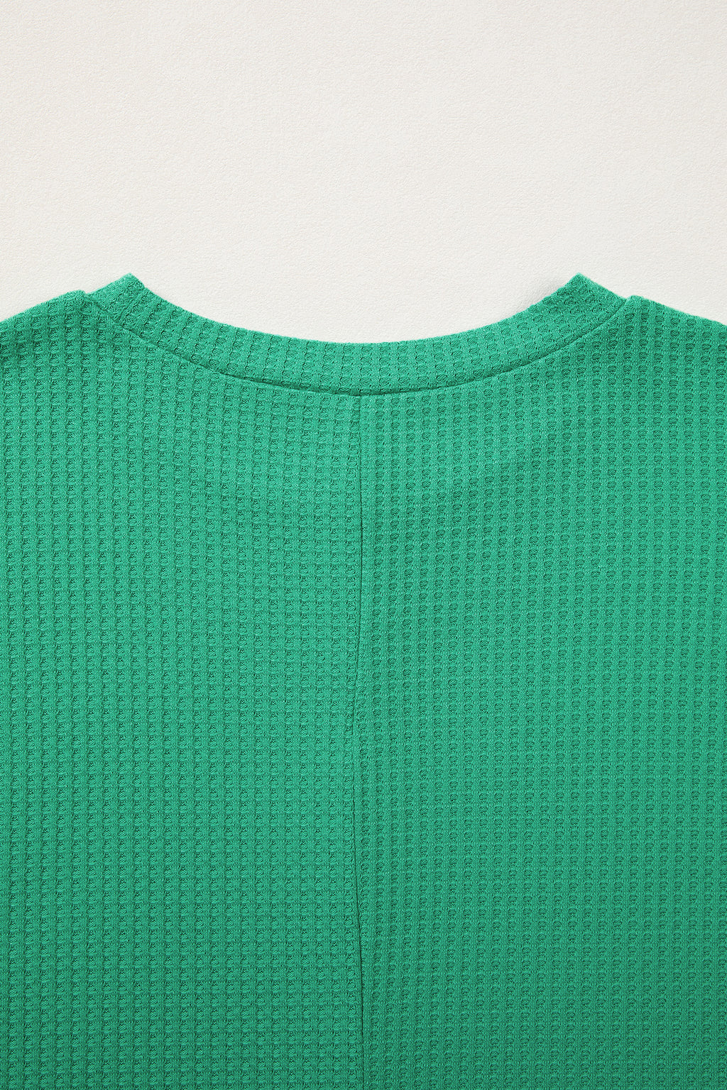 Sea Green Waffle Textured Knit Dolman Short Sleeve Loose Top