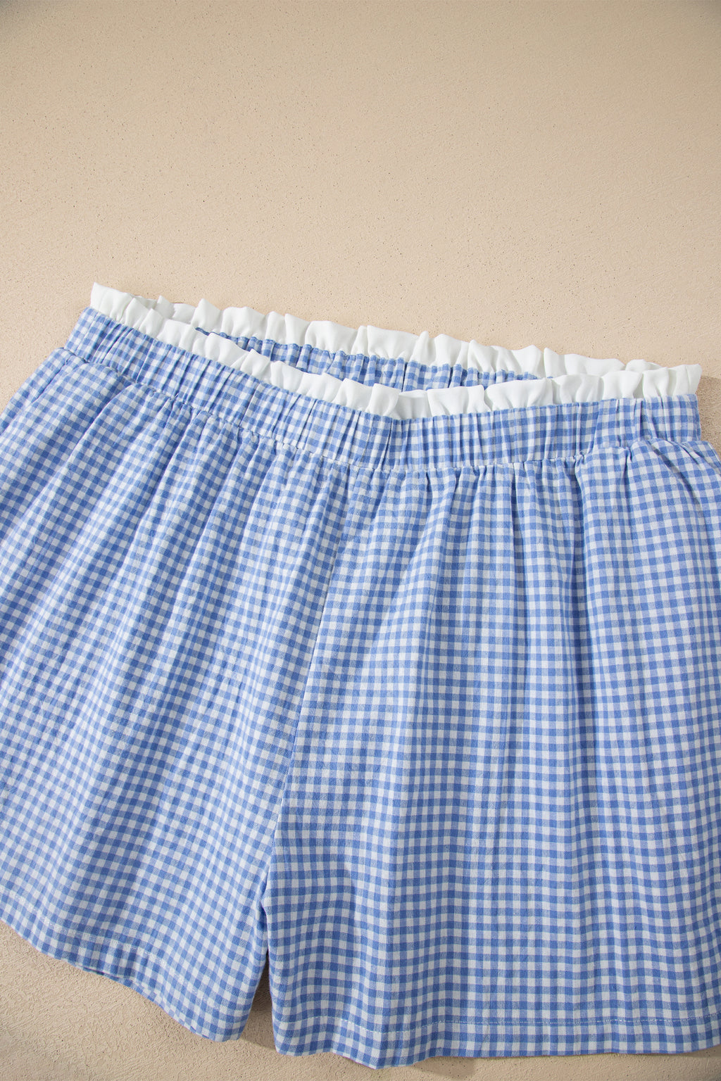Contrast Trim Plaid Print Plus Size Shorts