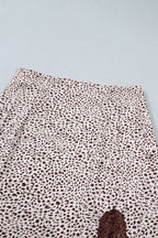 Brown Cheetah Print Trim Split Long Western Skirt