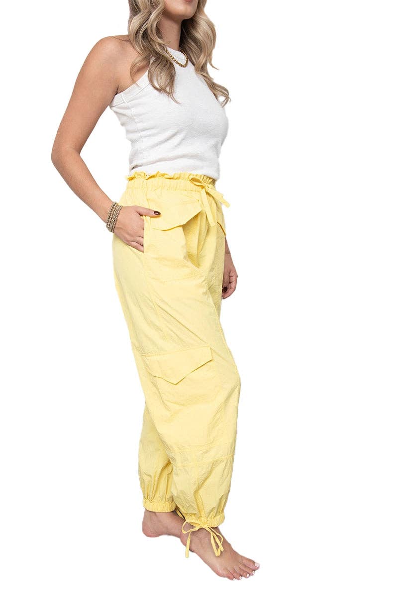 Yellow Cargo Lightweight Joggers Women