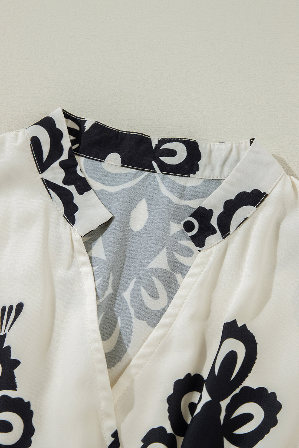 Black Western Geometric Print 3/4 Sleeve Loose Midi Dress