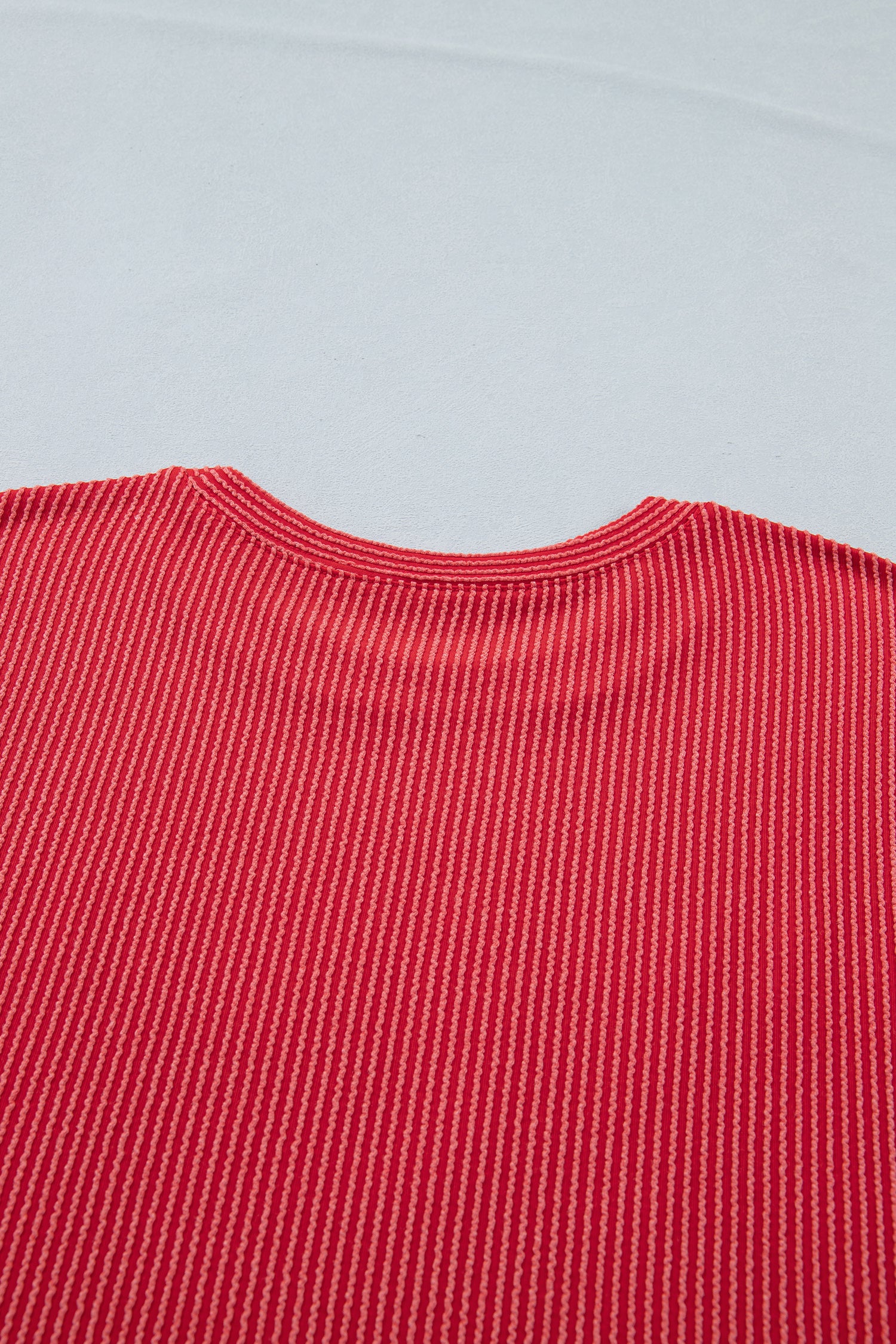 Fiery Red USA Graphic Half Sleeve Loose Ribbed Top
