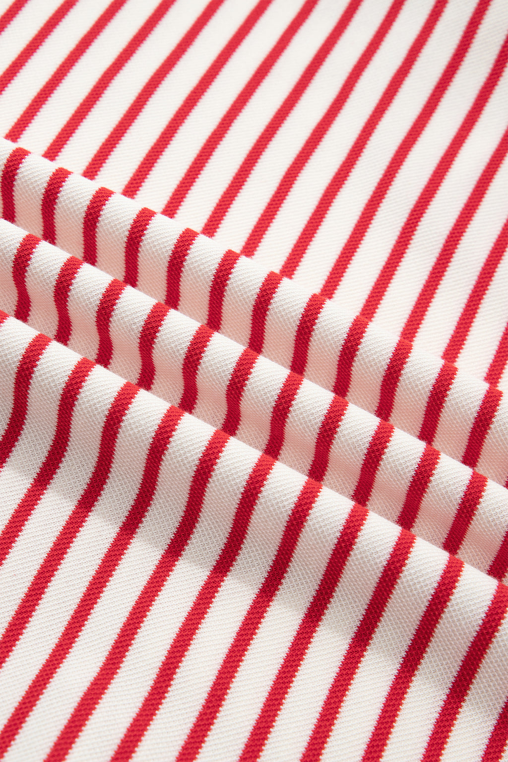 Red Stripe Quarter Zip Polo Collar T Shirt Dress with Pockets