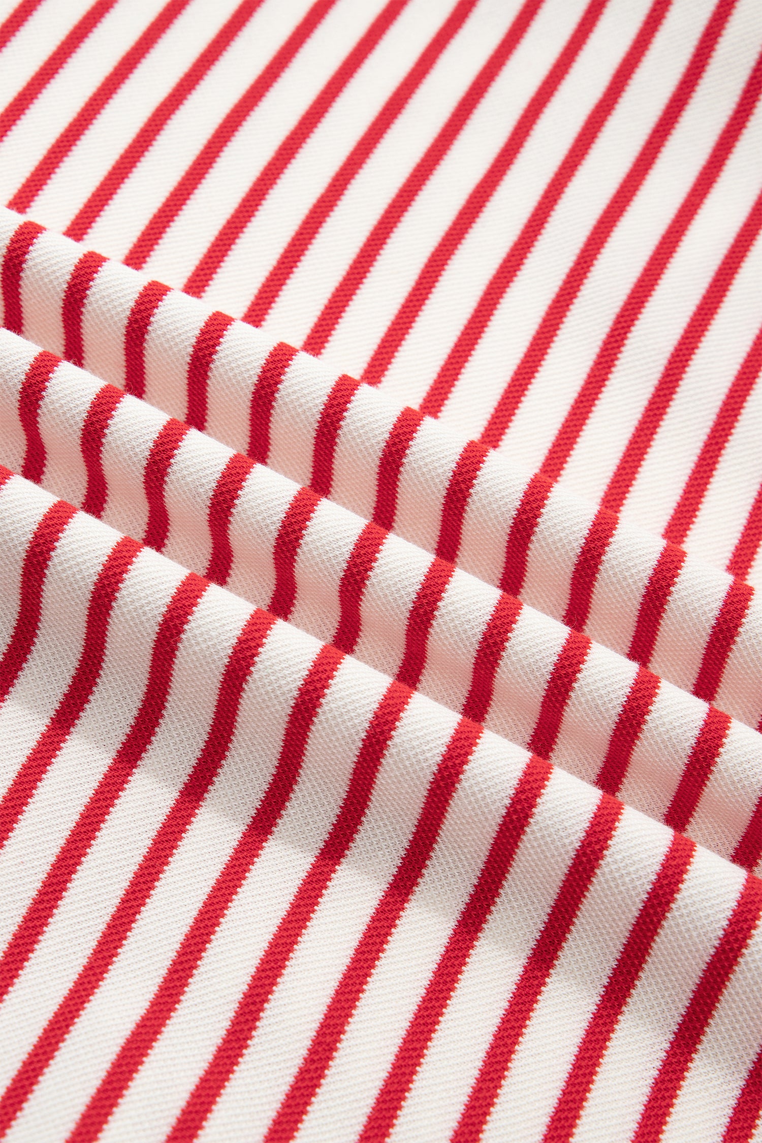 Red Stripe Quarter Zip Polo Collar T Shirt Dress with Pockets