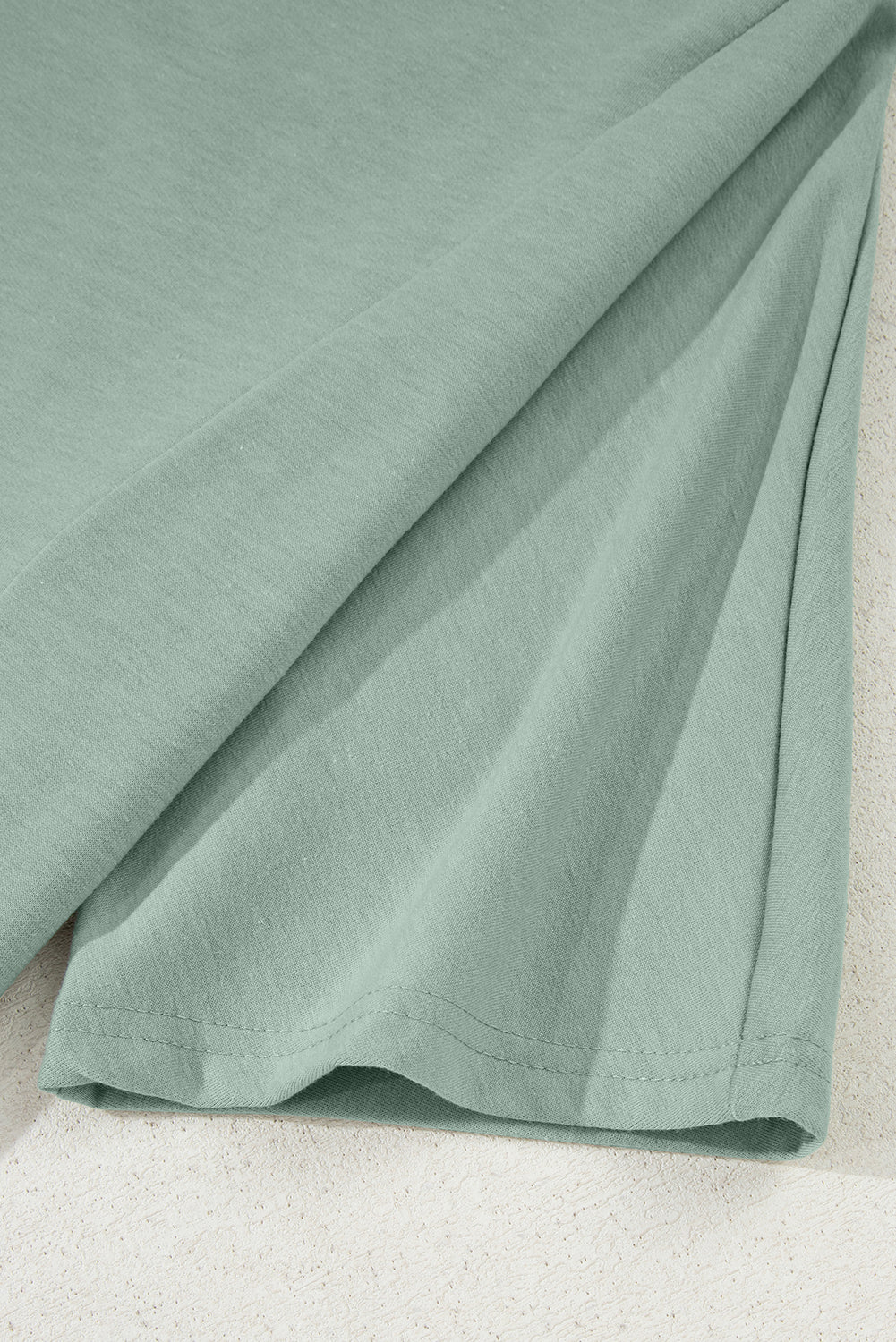 Floral Patched Half Sleeve Tunic Top