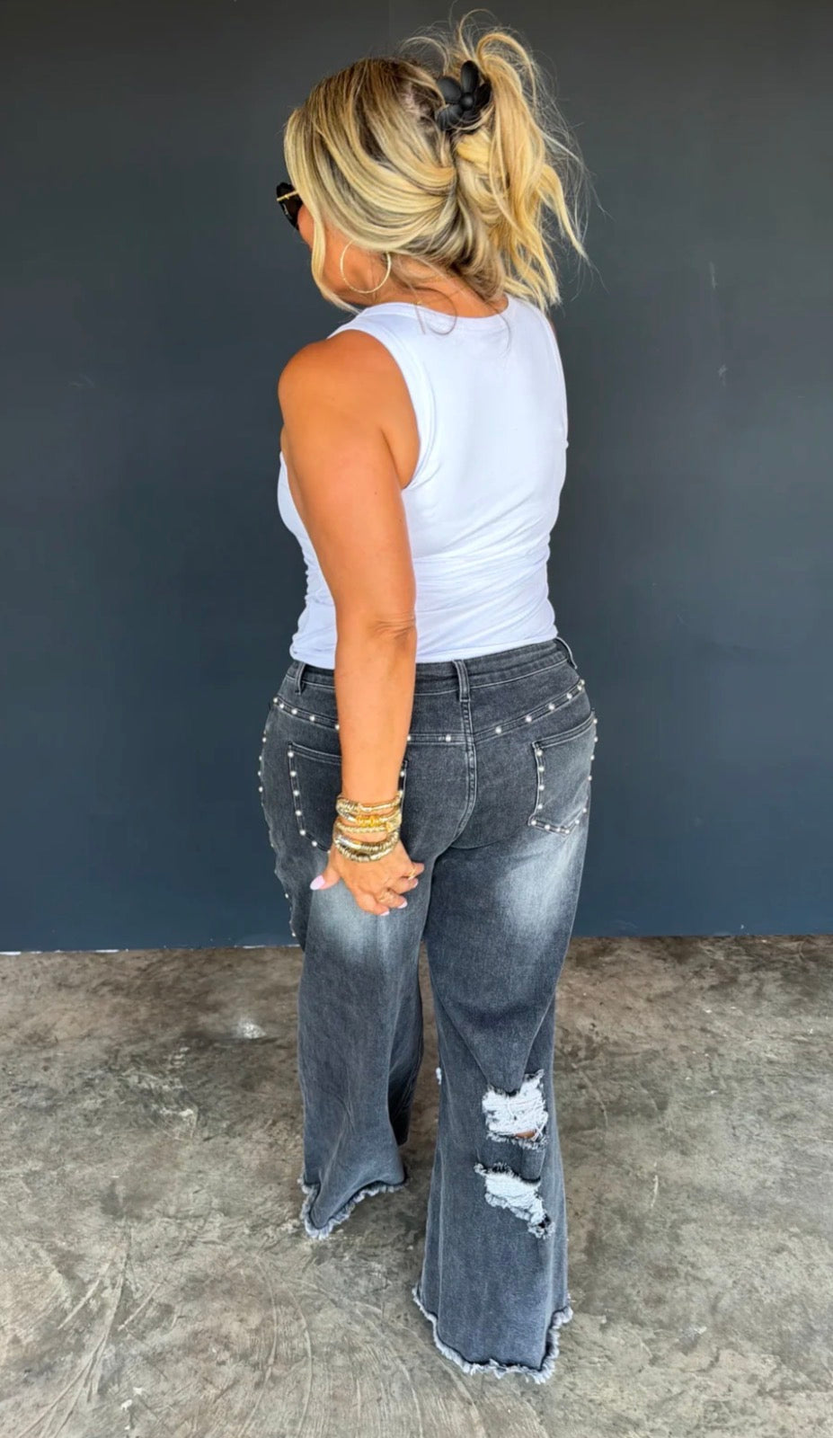 Preorder: OFF THE GRID STUDDED JEANS - ETA LATE NOVEMBER
