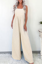 Checkered Pocketed High Waist Wide Leg Overall