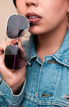 The Alex Gold/Gray- High Quality Unisex Aviator Sunglasses