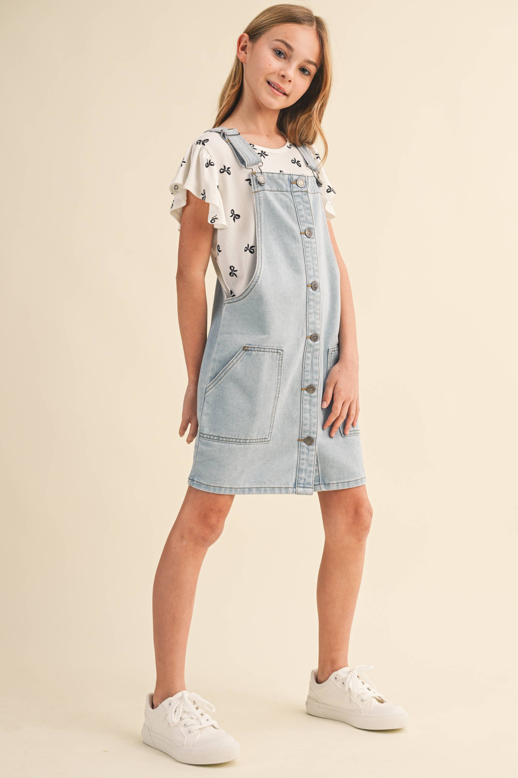 TWEEN KIDS GIRLS DENIM OVERALL DRESS