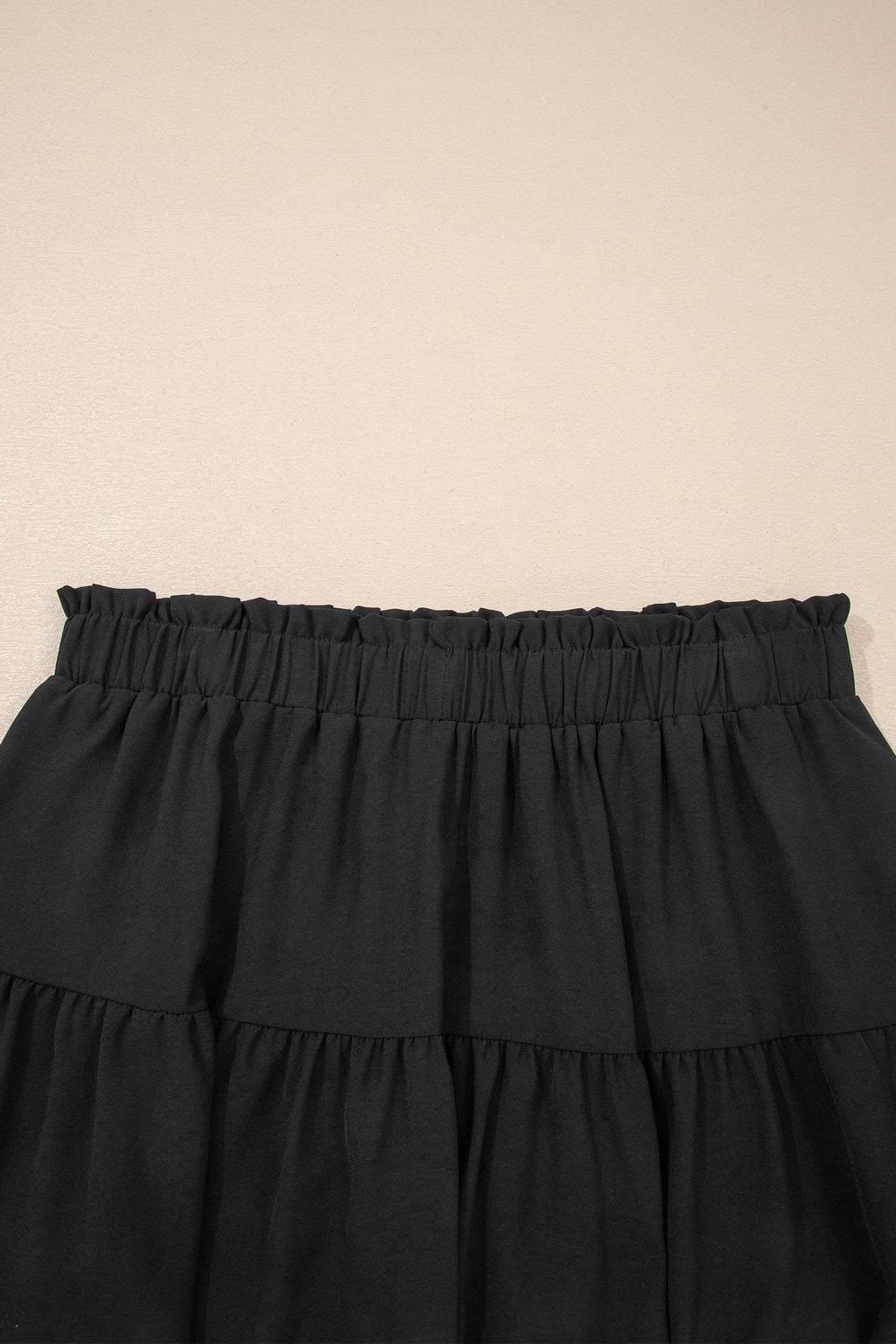 Frilled Elastic Waist Lace Trim Boho Ruffled Shorts Plus