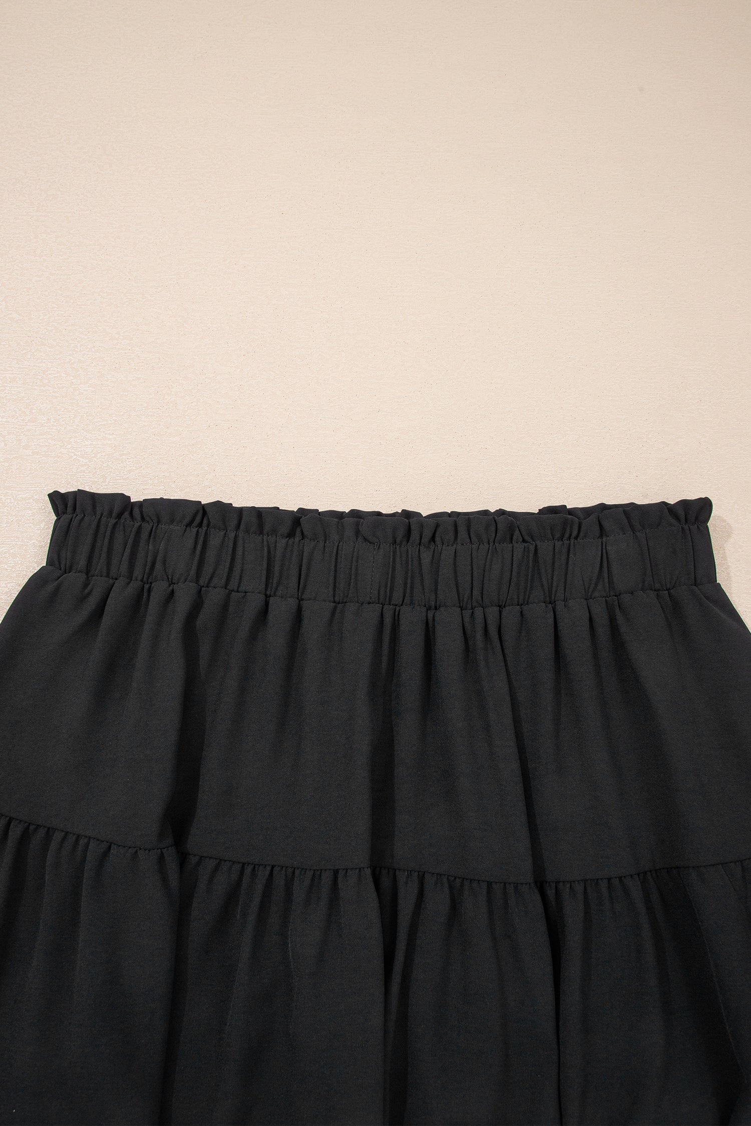 Frilled Elastic Waist Lace Trim Boho Ruffled Shorts Plus