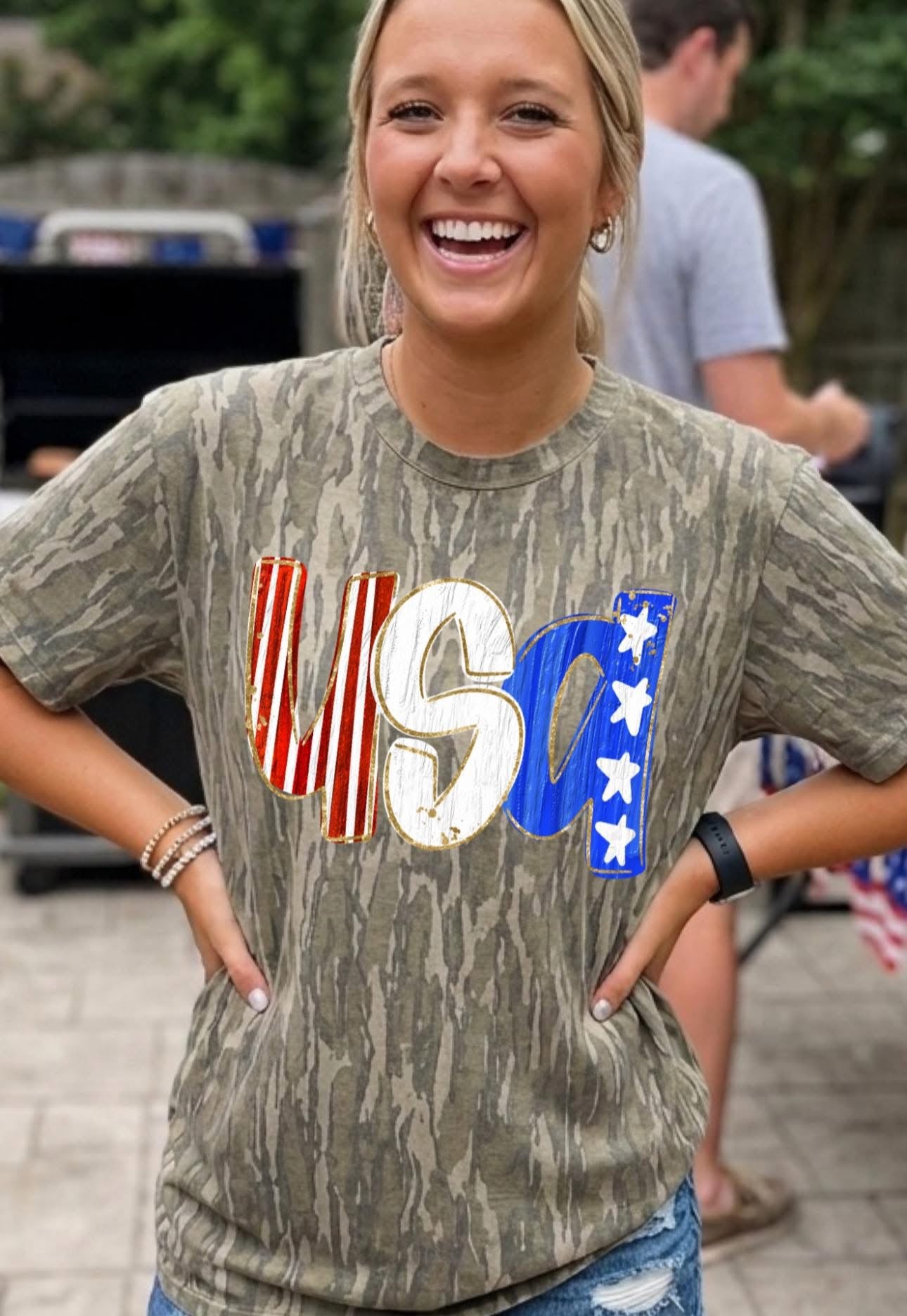 Bottomland Camo USA Tees