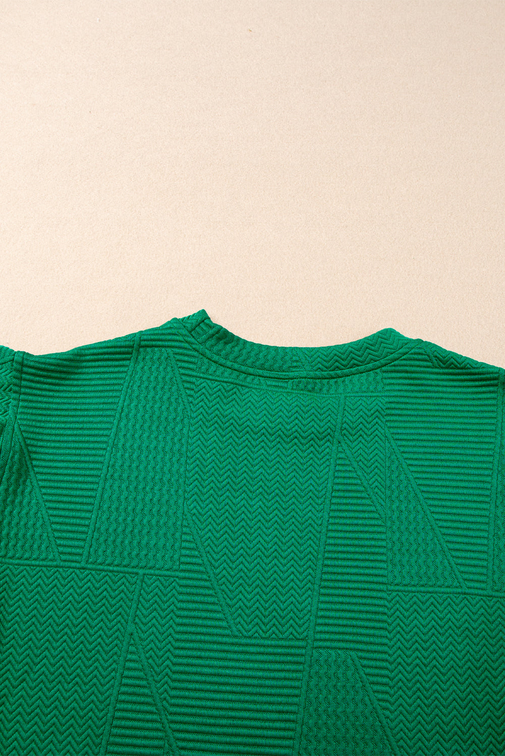Textured Ruffle Split Top and Drawstring Shorts