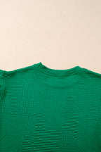 Textured Ruffle Split Top and Drawstring Shorts