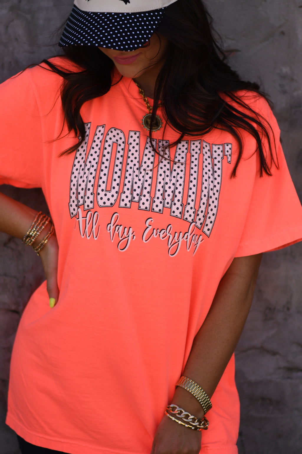 Mommin’ All Day Every Day Polka Dot Tee