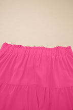 Frilled Elastic Waist Lace Trim Boho Ruffled Shorts Plus