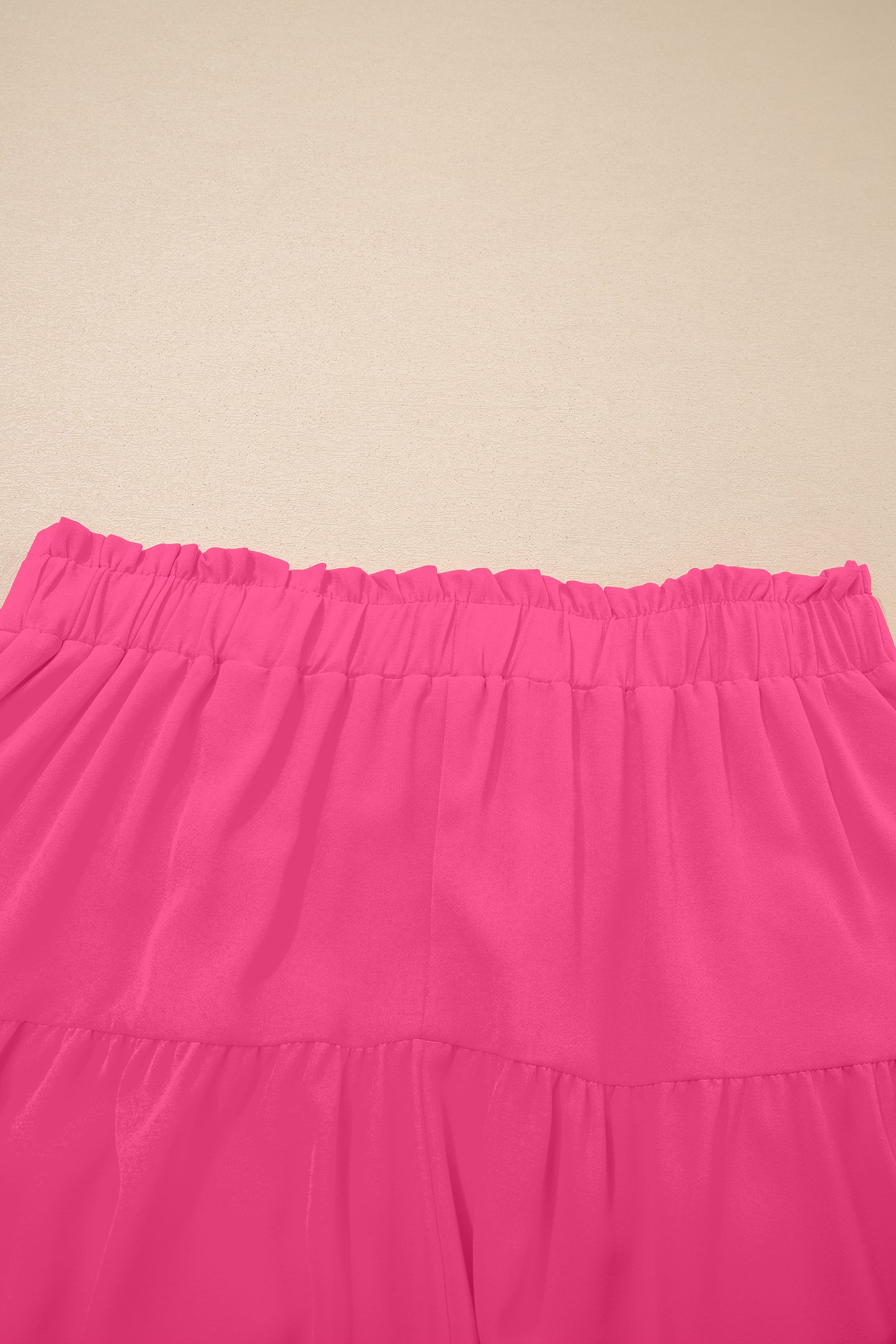 Frilled Elastic Waist Lace Trim Boho Ruffled Shorts Plus