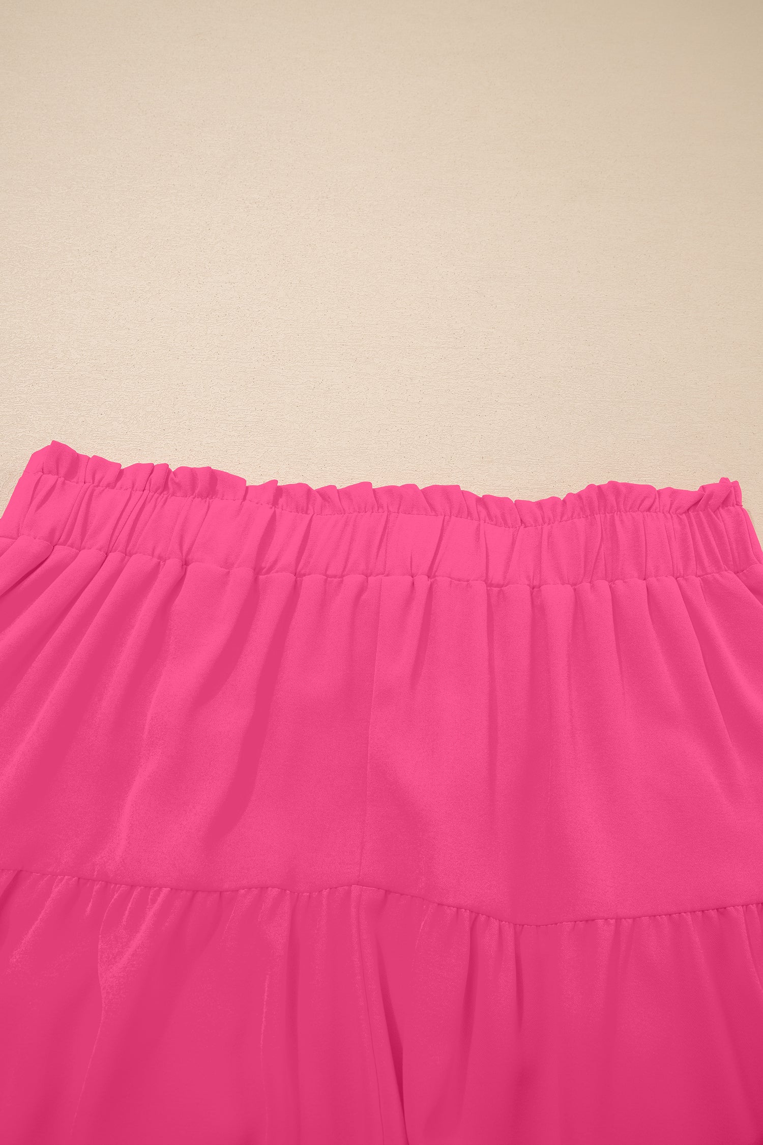 Frilled Elastic Waist Lace Trim Boho Ruffled Shorts Plus
